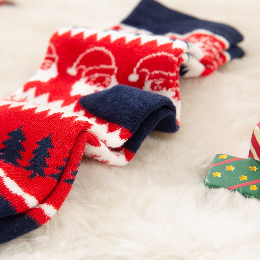 Ouder-kind Sokken Kerst Gedrukt Unisex Volwassen Mannen Vrouwen Kids Baby Lange Katoenen Warme Sokken Familie Bijpassende Kerst Sokken