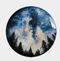 stary Dinner Plate Ceramic Dish Steak Salad Tray Dessert & Bread Plate Home Decor round Dish Specialty Plates fruit cake pastry: CP070C