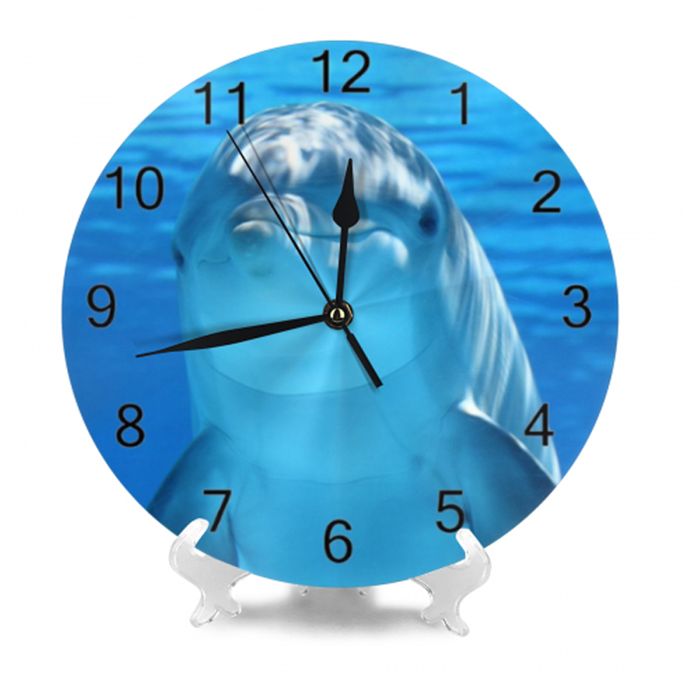 25CM Round Wall Clock Numeral Digital Dial Mute Silent Non-Ticking Marine life Battery Operated Clocks for Home Study Room: SZA1039