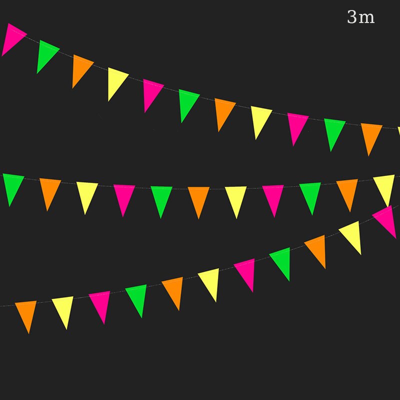 4m Leucht Girlanden Fluoreszierende Geburtstag Papier Banner glühen Party Liefert Nacht Party Foto Requisiten Glücklich Geburtstag Party Dekor: Olive