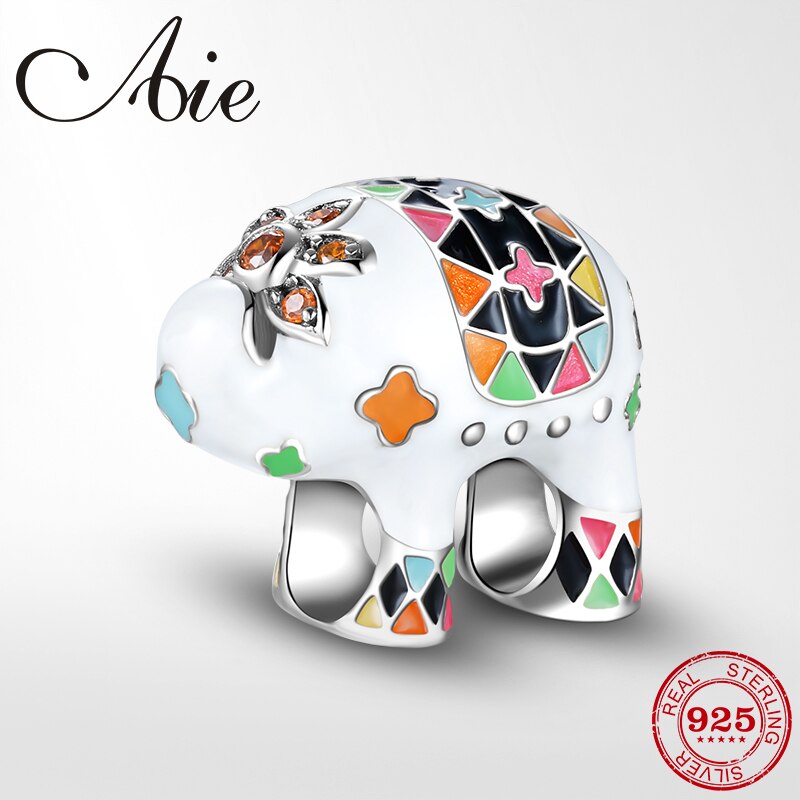 925 Sterling Silber Bunte emaille Charms Kalten polar bear bead feine Schmuck Herstellung passend original charme DIY Armband