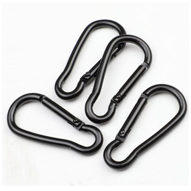 5 Stuks Zwart Aluminium Kalebas Soort Karabijnhaak Lente Clip Sleutelhanger Haak Voor Thuis Outdoor Camping Wandelen Traval Vissen Rugzak Bottl