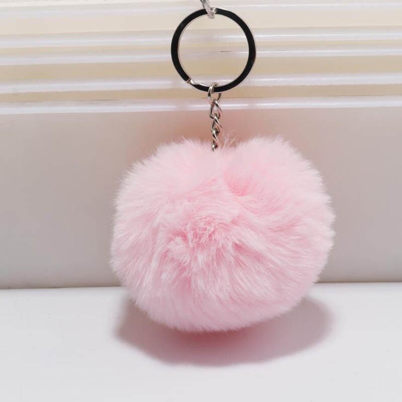 Leuke Roze Flamingo Sleutelhanger Vrouwen Konijnenbont Pompoms Zwaan Auto Sleutelhanger Houder Tas Charm Hanger Party Accessoires Cadeau: 002