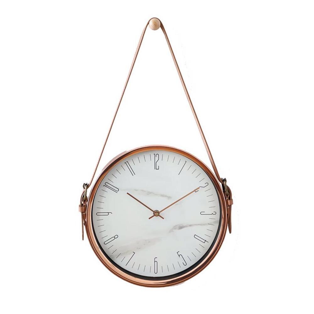 Wandklok Modern Home Decoratie Accessoires Creatieve Riem Wandklokken Rose Gold Metal Digitale Horloges: 5 / 30cm