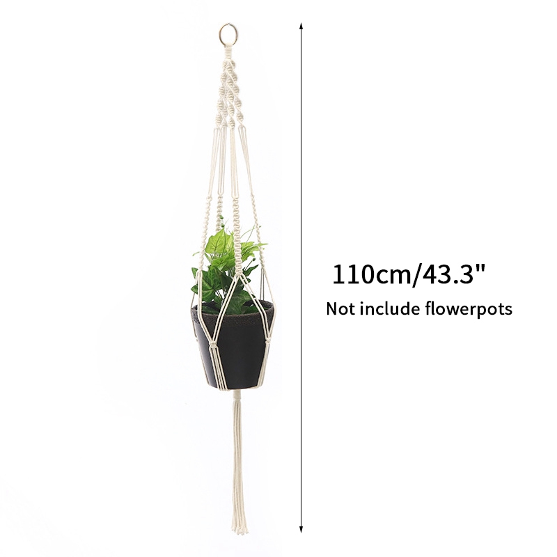 Tuinieren Groene Plant Hangende Mand Katoenen Touw Hanger Bloempot Handgemaakte Macrame Pot Zakmuur Boho Binnenplaats Home Decor