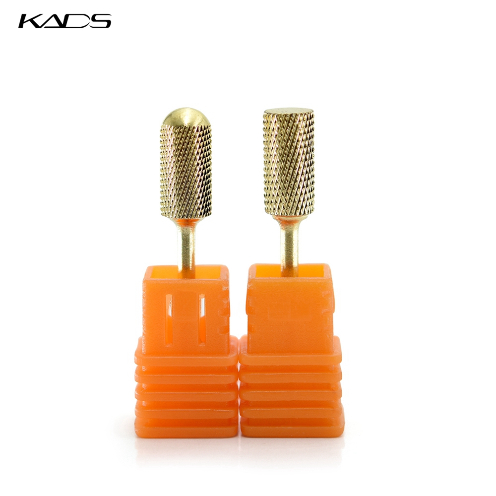 KADS Nail Boor Manicure Cutter Carbide Nail Boren Bits Professionele Goud Ronde & Platte Kop Boor Bits