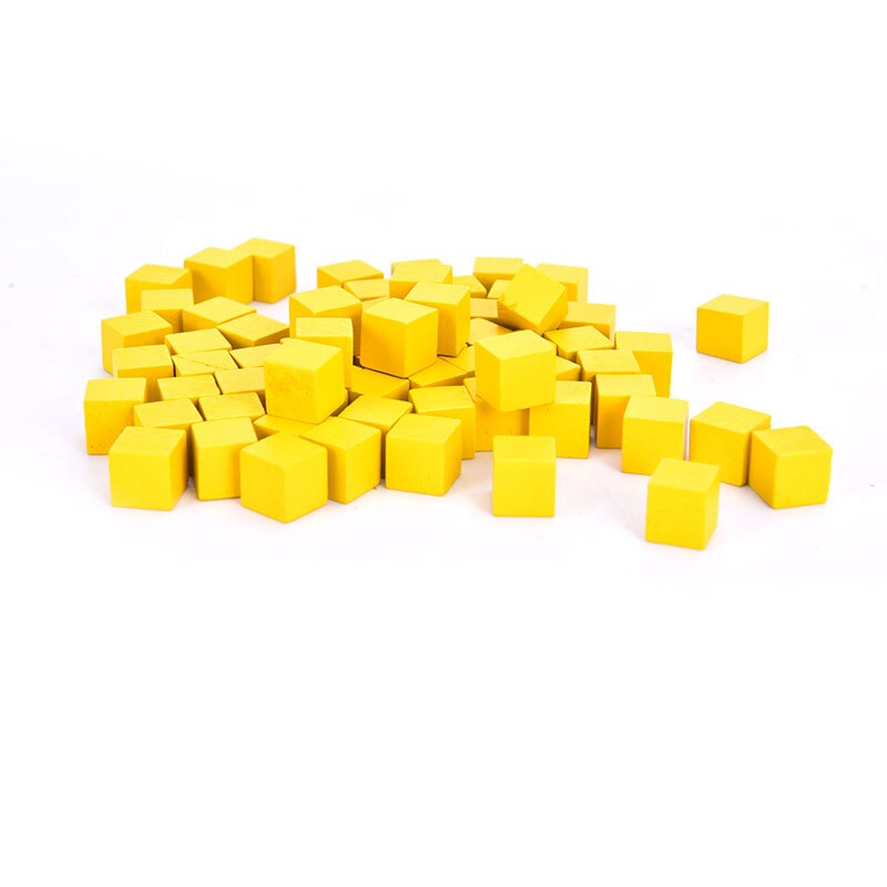 100Pcs 10Mm Hout Cubes Kleurrijke Dobbelstenen Schaakstukken Haakse Voor Token Puzzels Kids Kinderen Board Game Kubussen vroege Onderwijs