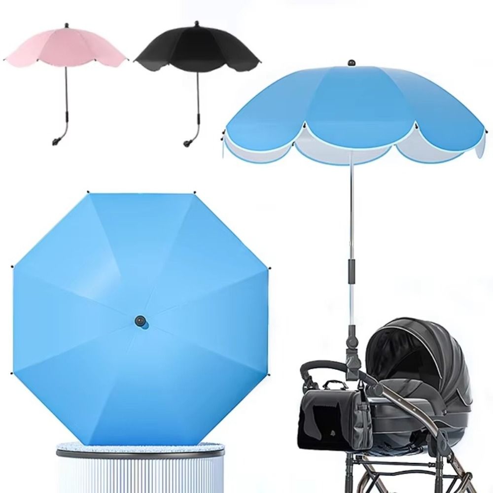 360° bambino passeggino pieghevole ombrello regolabile UV sole piovere protezione bambino carrozzina parasole all'aperto parasole Pushchair baldacchino