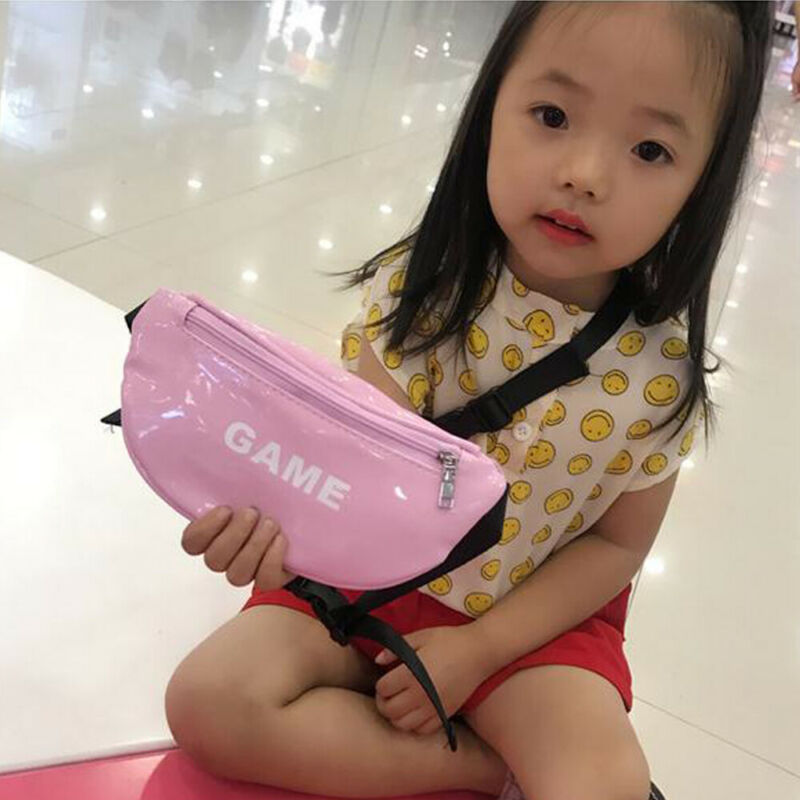 Baby pige barn brev print håndtaske sød talje packs shell cross body skulder prinsesse pung mini taske