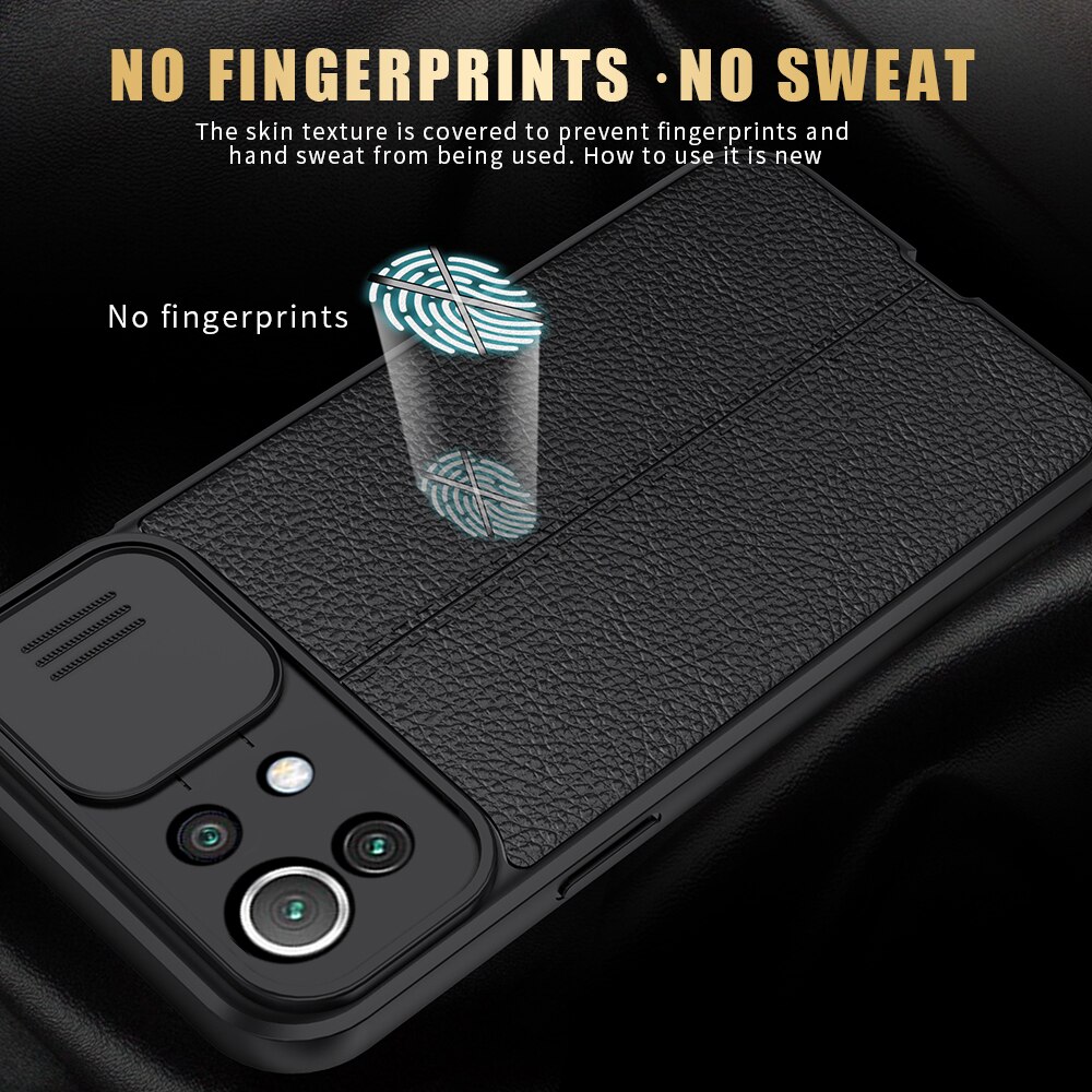 Lychee Pattern PU Leather Back Cover For Xiaomi Mi 11 Lite 5G NE Push Camera Protect Case Xiomi Mi11 Light 11Lite Silicone Cover