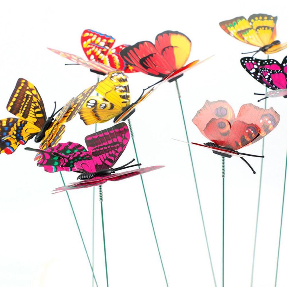 Outdoor Garden Planting Flower Pot Dual-layers Butterflies Garden Decor Garden Butterfly Ornament Decoration H5T4