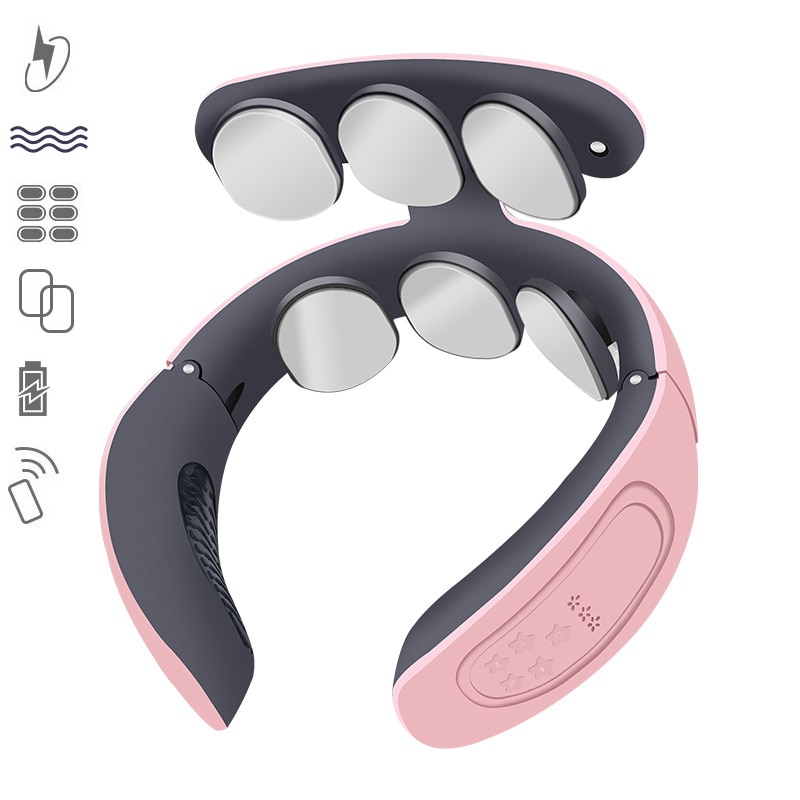 6 Head Neck Massager Smart Massager With Heating Electric Cervical Vertebra Pain Relief Tool Neck Back Relaxtion Health Care