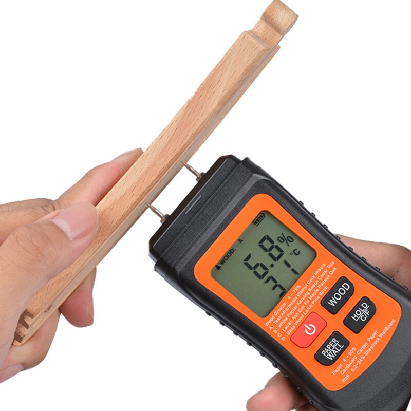 til pinner digital trefuktighetsmåler papirfuktighetstester vegghygrometer tømmerfuktdetektor  s7
