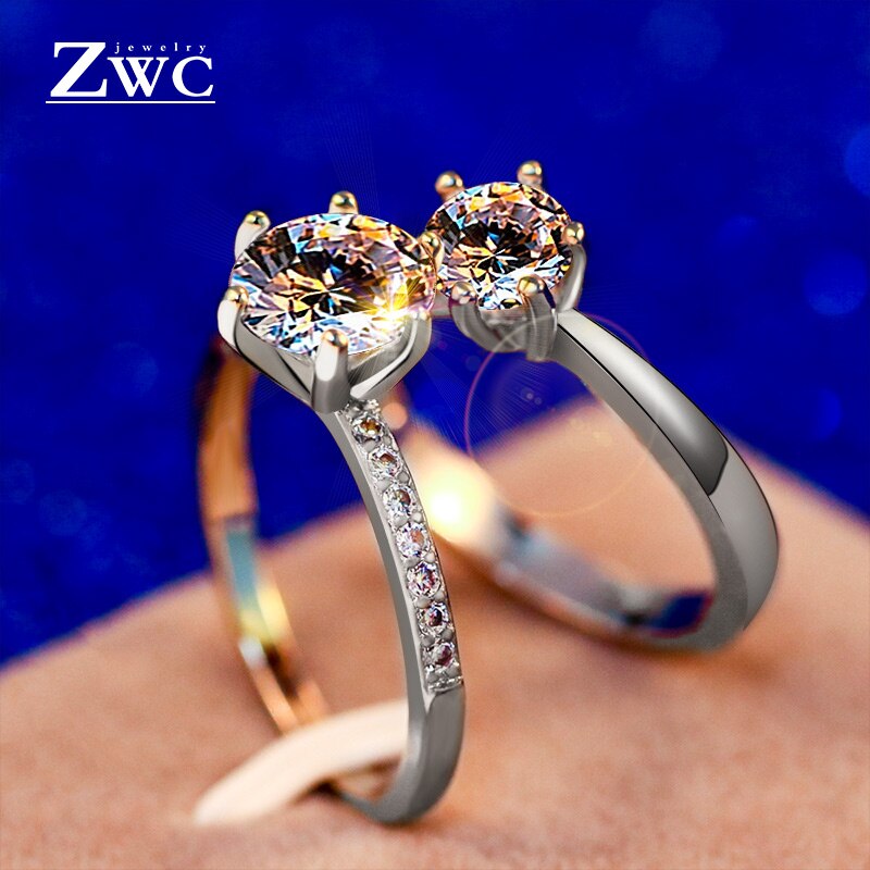 ZWC Neue Kristall Hochzeit Ring für frauen Finger Engagement Zirkon Ring Weiblichen Schmuck Ring Partei 6/7/8/9 Größe