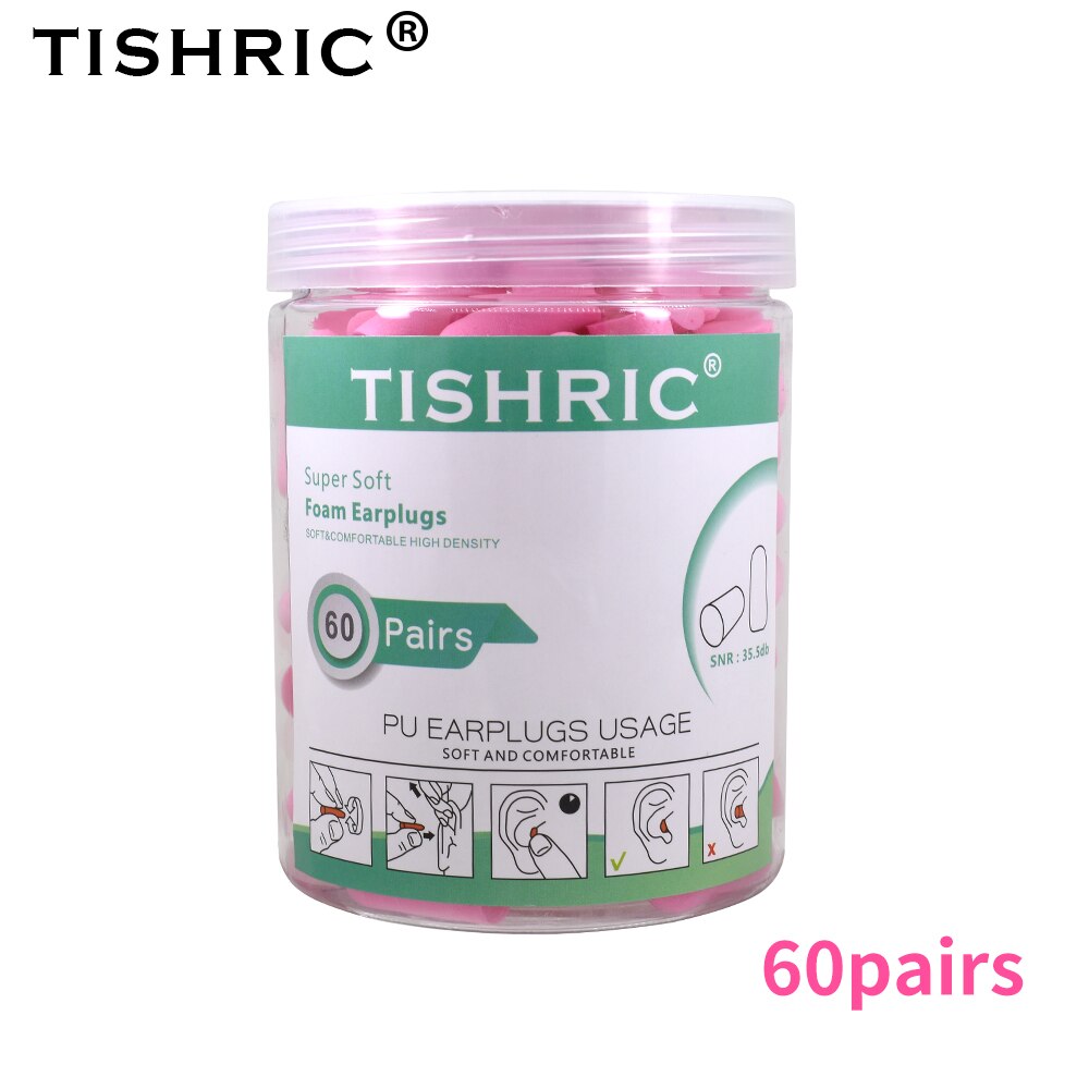 Tishric 60 paar anti-geluid oordopjes, geluidsreductie, slaap oordopjes, slaap oordopjes, oordopjes tegen lawaai