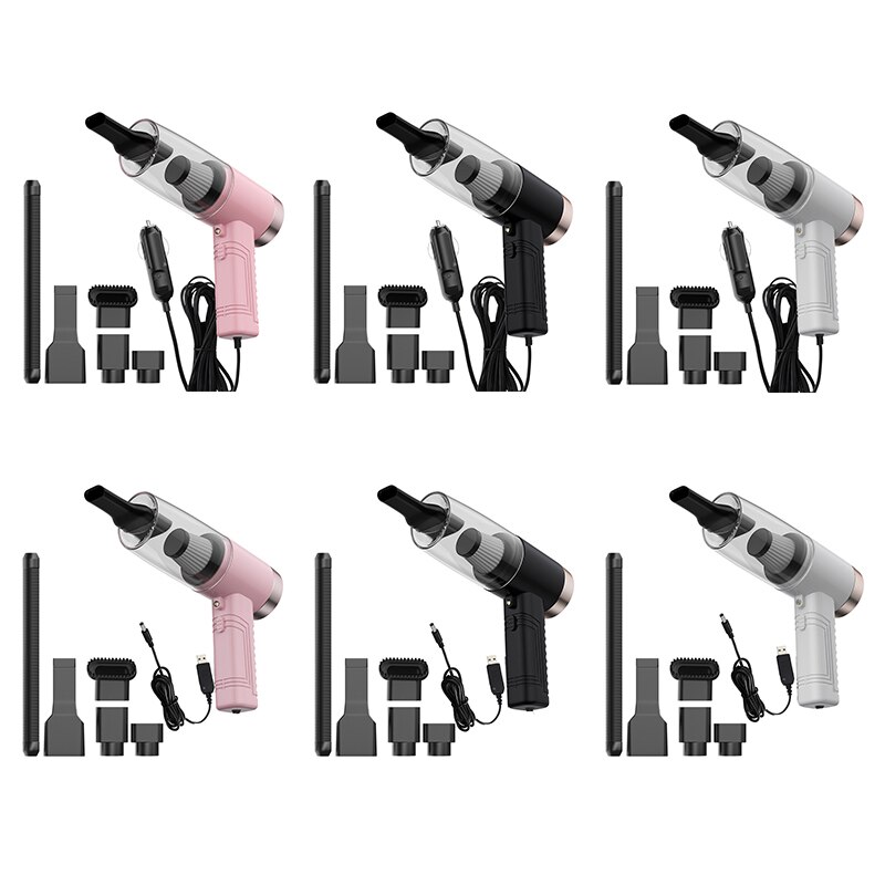 12V 120W Handheld Car Vacuum Cleaner Rechargeable Wet Dry Portable Mini Vacuum Cleaner With LED Light For Home Car Accessories