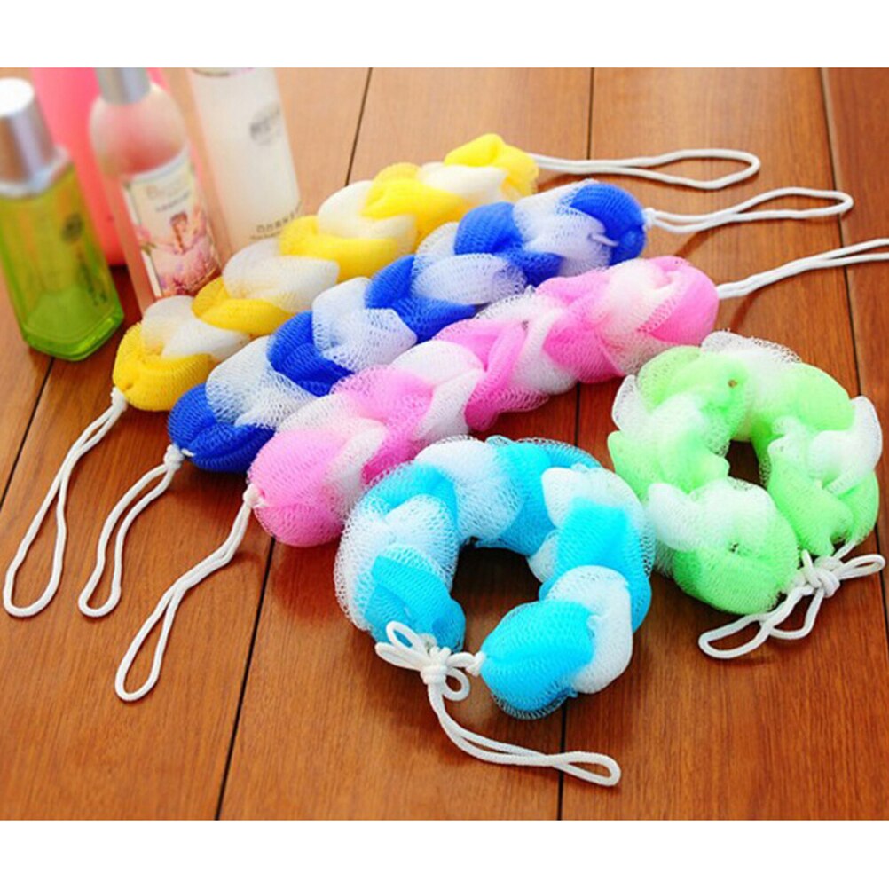 Loofah Bloem Bad Bal Tubs Cool Riem Handdoek Scrubber Body Reinigen Mesh Douche Wassen Spons Bad Borstel Voor Kids Baby