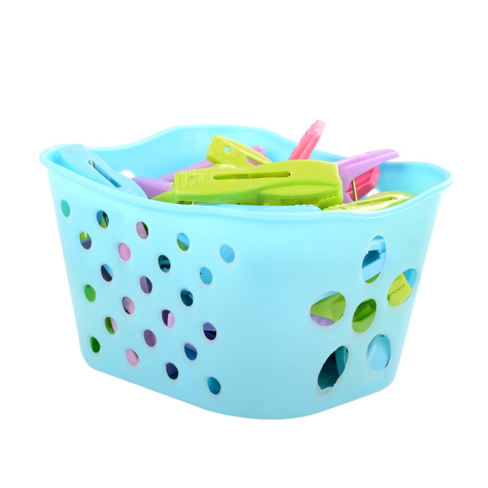 Clothespin Laundry Clothes Pin Large Spring With Basket Convenient Plastic 30pcs With Basket Travel Accessories