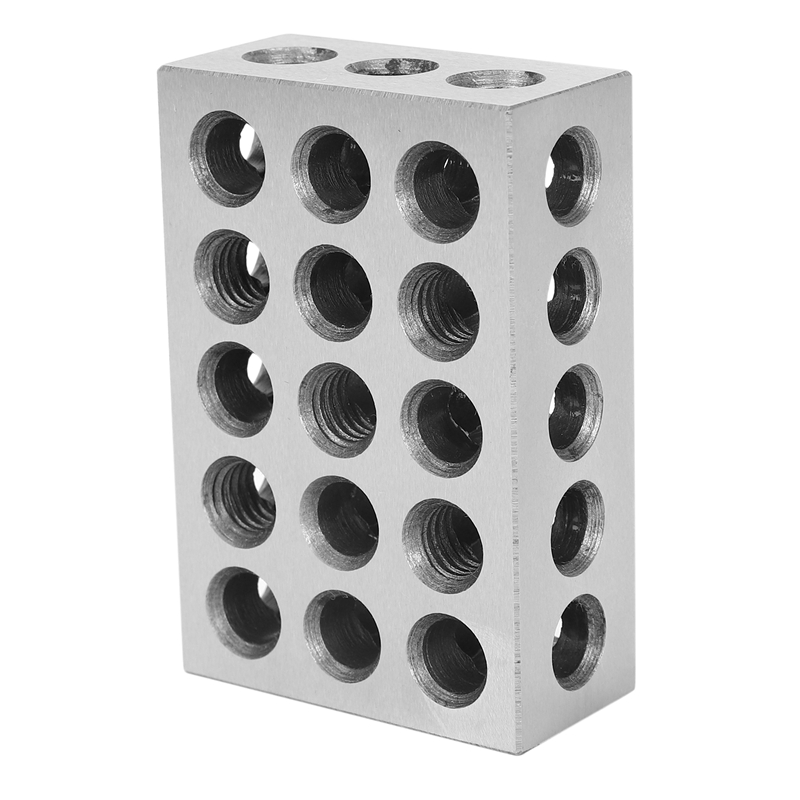 Bloques de acero endurecido para máquina herramienta, bloque de sujeción paralelo, herramientas de torno de precisión de 0.005mm, 25x50x75mm, 23 agujeros, 2 piezas