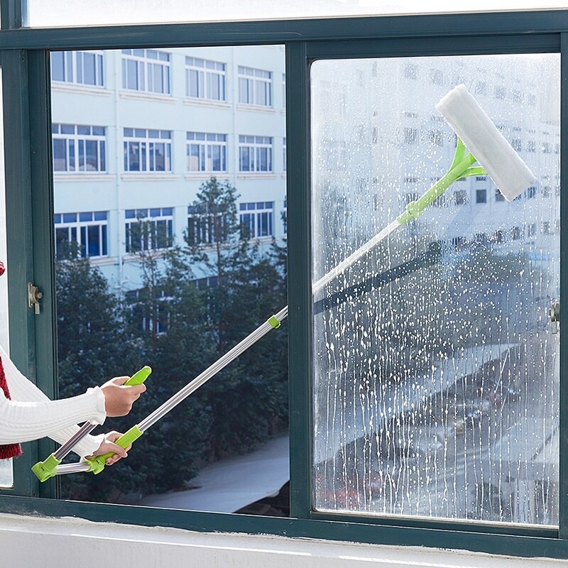 Multi cleaner børste vaske vinduer støv børste rengjøring stål plast håndtak teleskopisk høyhus rengjøring glass svamp mopp