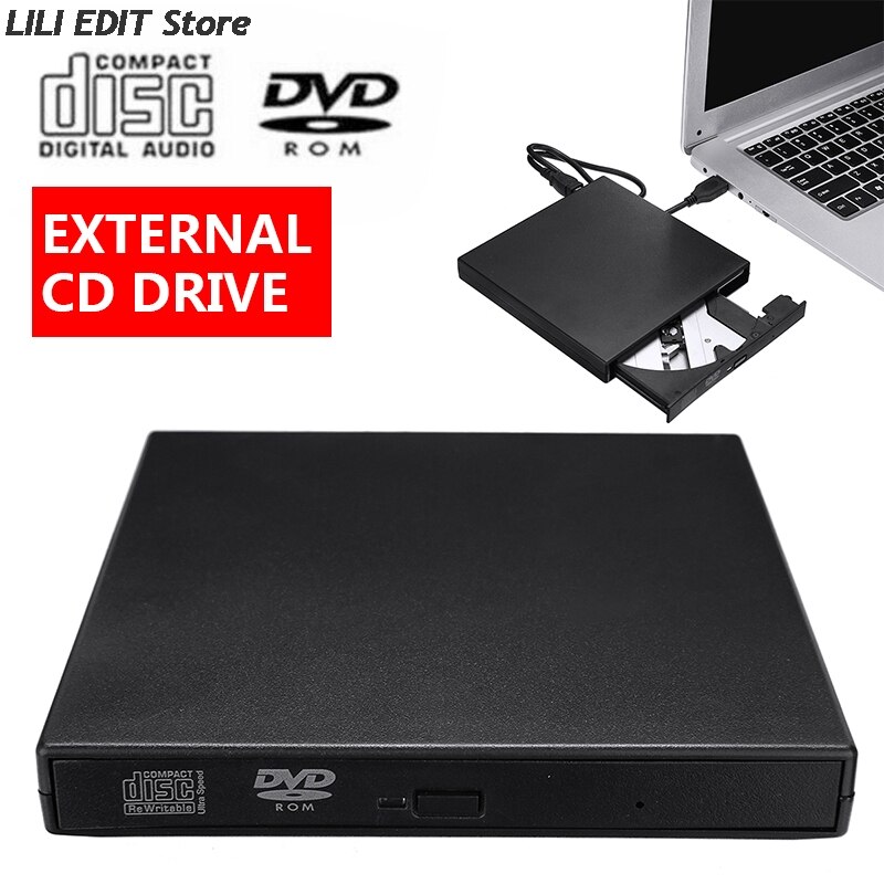 External DVD ROM Optical Drive USB 2.0 CD/DVD-ROM CD-RW Player Burner Slim Portable Reader Recorder For Laptop