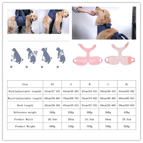 Pet Dog Lifting Harness With Handle Front Rear Set Heavy Duty Dog Vest Harness Assist For Walking Auxiliary Training Senior Dogs