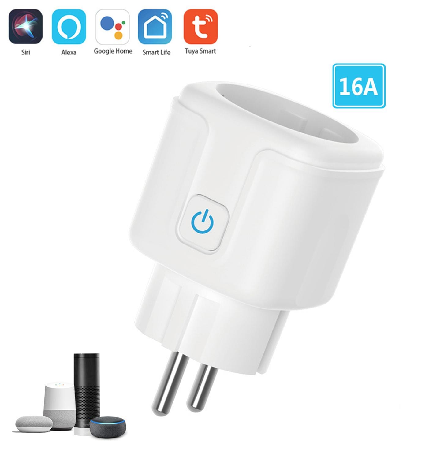 Tuya/Smart Leven App 16A Wifi Smart Plug Energy Monitor Europa Mini Wifi Smart Plug Socket