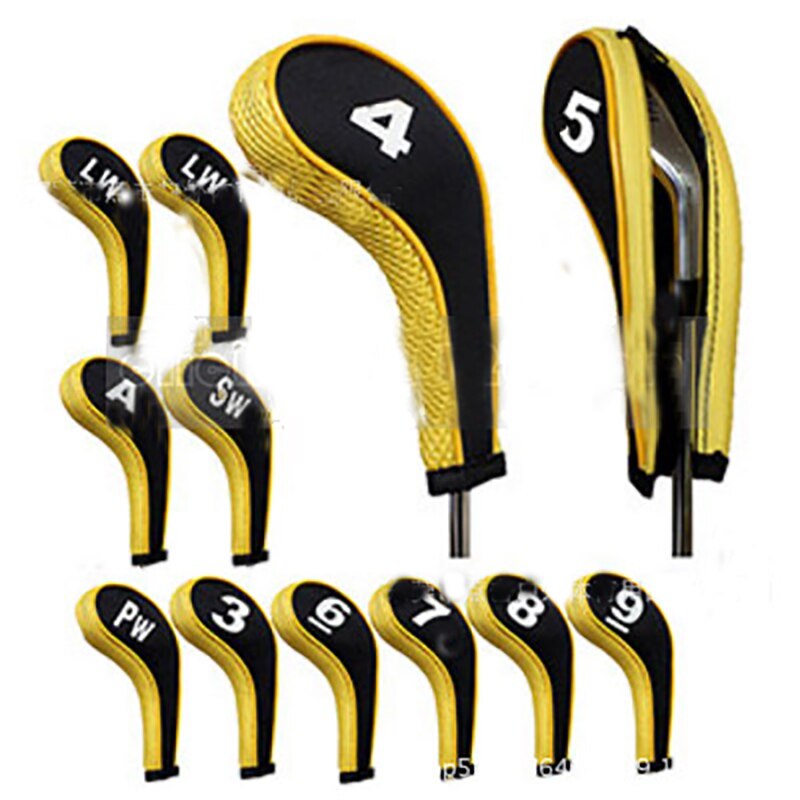 Golf Headcovers Set Golf Club Cover Set Of 12 Professinal Golf Head Covers Protect Set 5 colors: yellow