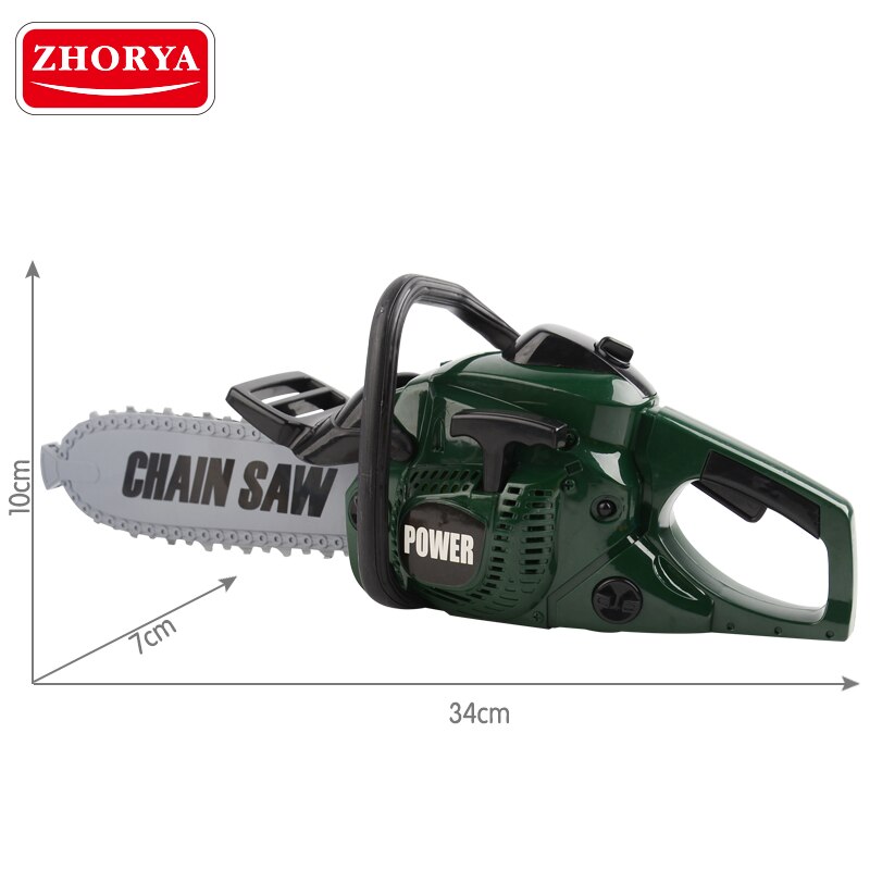 Zhorya Pretend Play Repair Tool Rotating Chainsaw with Sound Educational Toys Simulation Garden Tool Toys for Boys Children