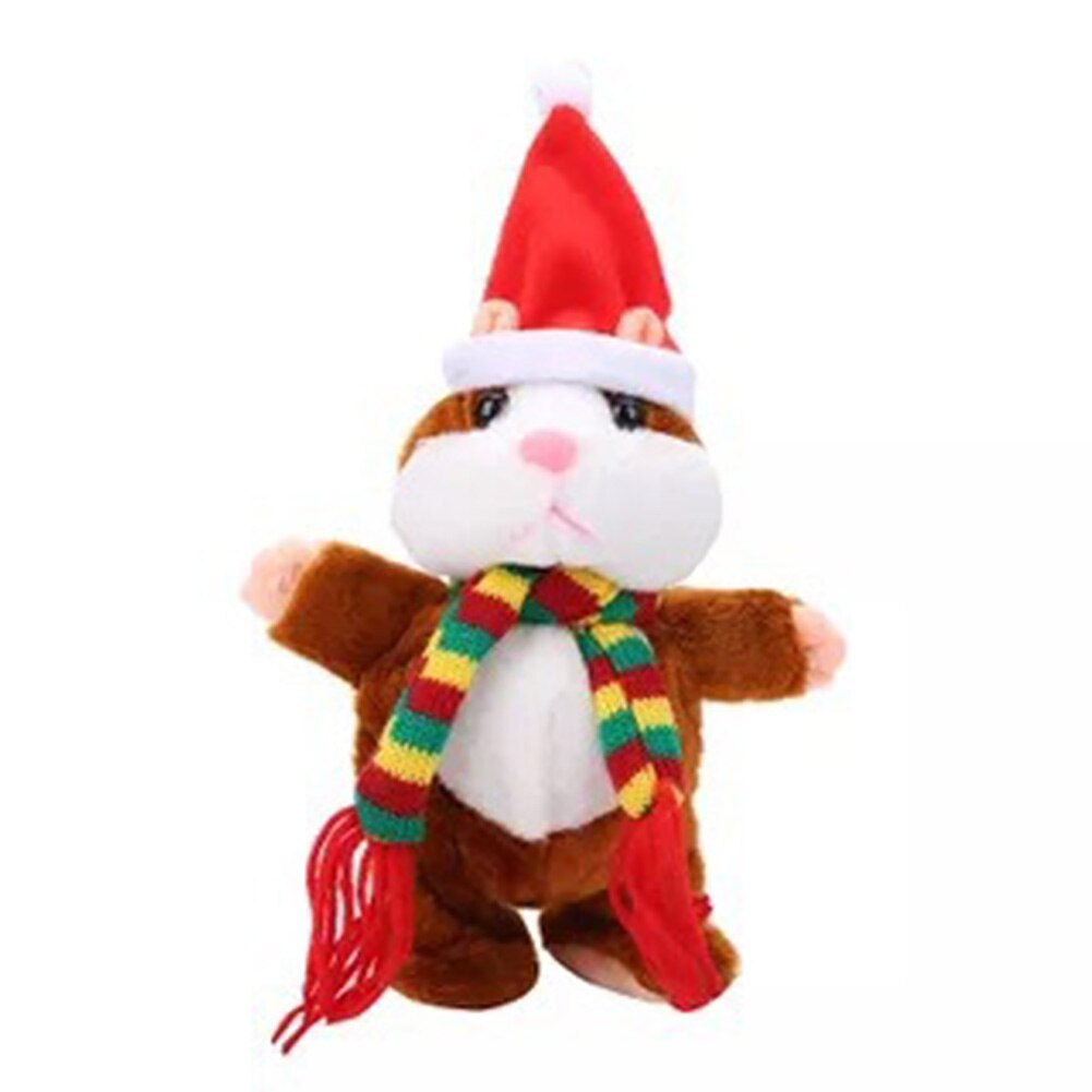 Plush Hamster Toy Christmas Recording Electric Hamster Talking Speaking Walking Mouse Toys Learn To Talk Kids Fun: Type 1E  (18cm)