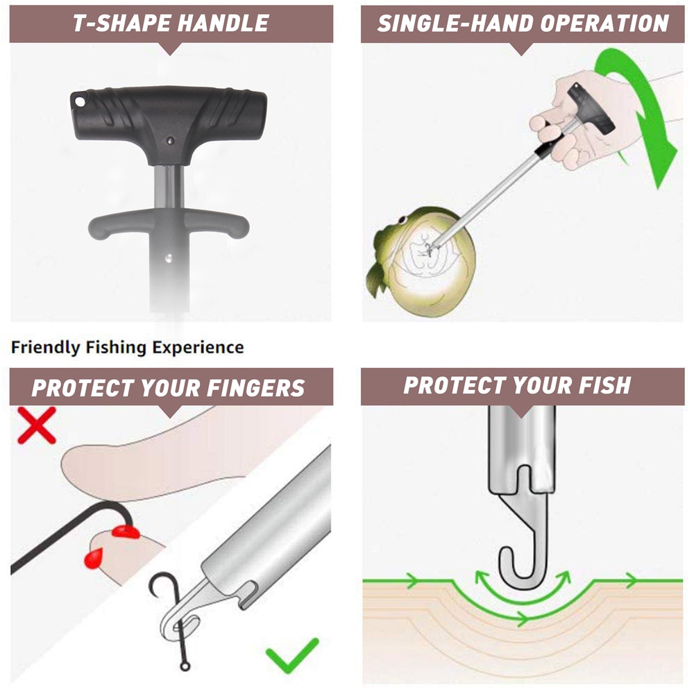 Multifunktion rostfritt stål fiske tång aluminium rör bärbar krok ut extractor fisk använder sax krok extractor tackle kit