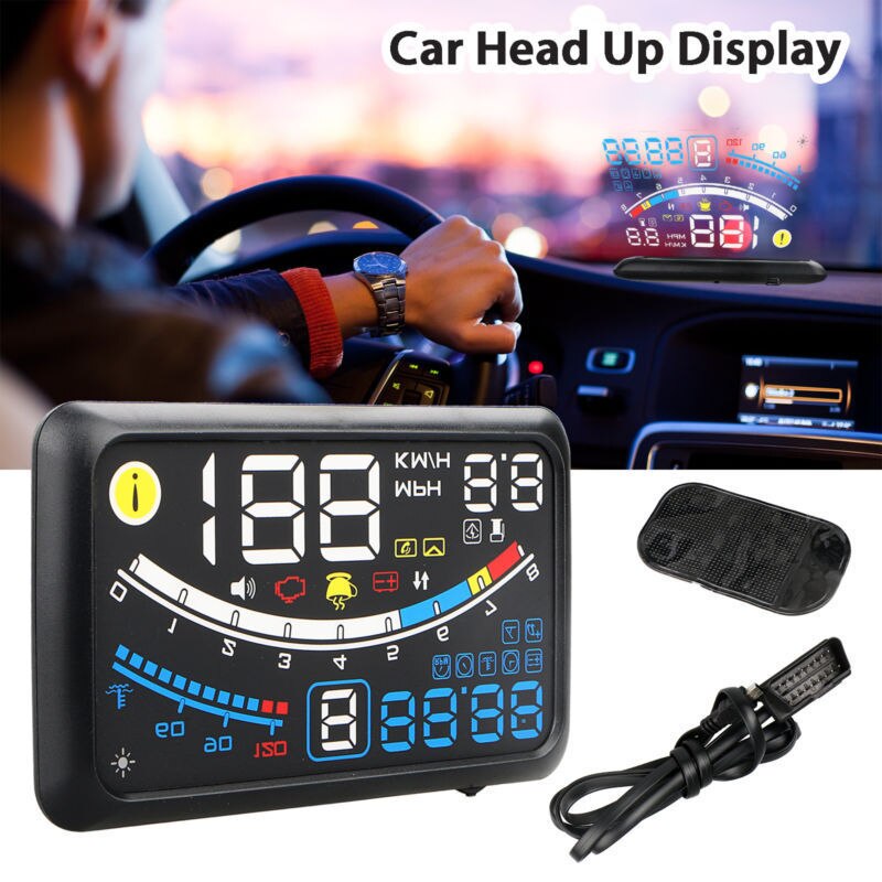 5.5 "auto HUD Head Up Display OBD2 Port Tachometer Projektor Geschwindigkeit Warnung Gauge 4-bühne MPH Geschwindigkeit Warnen OBD2 Interface Windshie