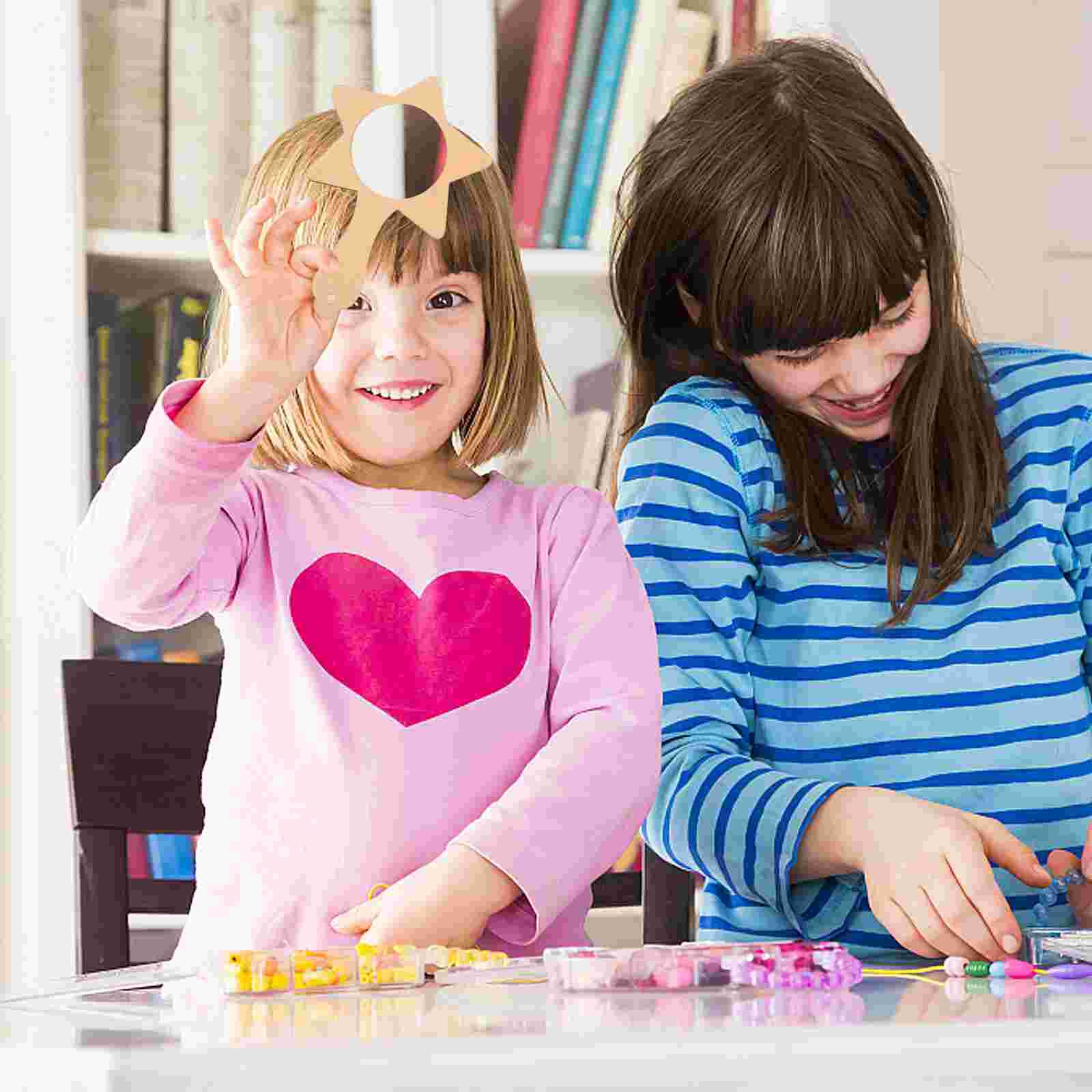 10pcs DIY Mirror Unique Blank Party Unfinished Handheld Mirror Kids DIY Painting DIY Wooden Mirror