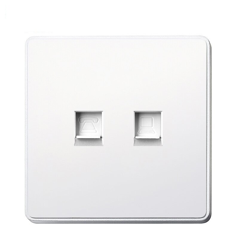 Rj45 Wall Socket Internet Outlet With TV Outlet Wall Data RJ45 Internet Computer Double Phone Socket Plastic Panel Cable TV: RJ45 and Phone