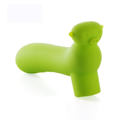 6 Pcs/Lot Cartoon Pig Anti-collision Silicone Door Knob Covers Handle Sleeve Gloves Protector For Living Room Household Bedroom: Green