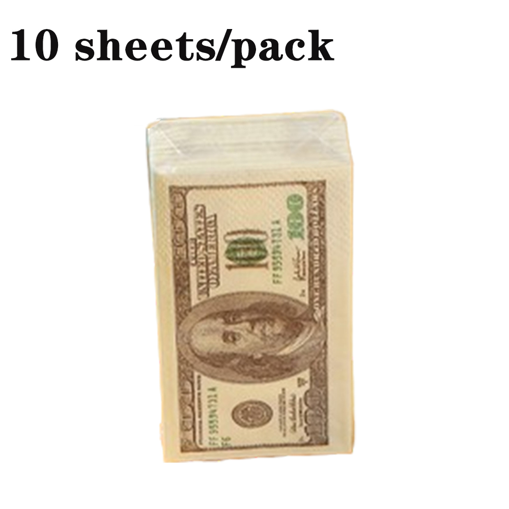 Imitation Dollars Portable Small Package Napkins Hand Towel Cartoon Handkerchief Paper Original Wood Pulp Napkins: 8pcs