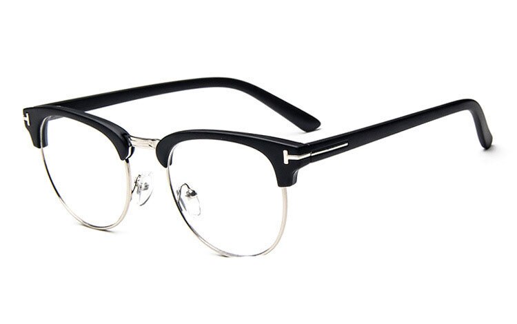 Monture de lunettes en métal demi-cerclée pour hommes, lunettes optiques cool, monture de lunettes de vue pour hommes: 6