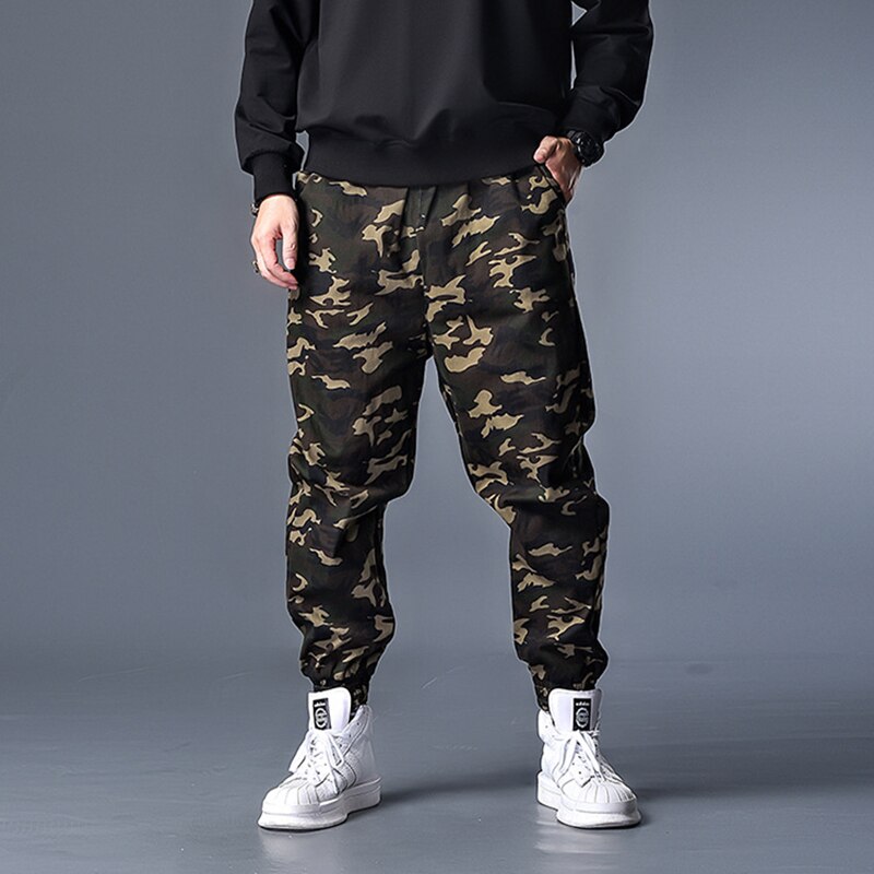 Vinterfickor byxor män hip hop fritids män casual kamouflage byxor herr sportkläder lös jogging 8xl