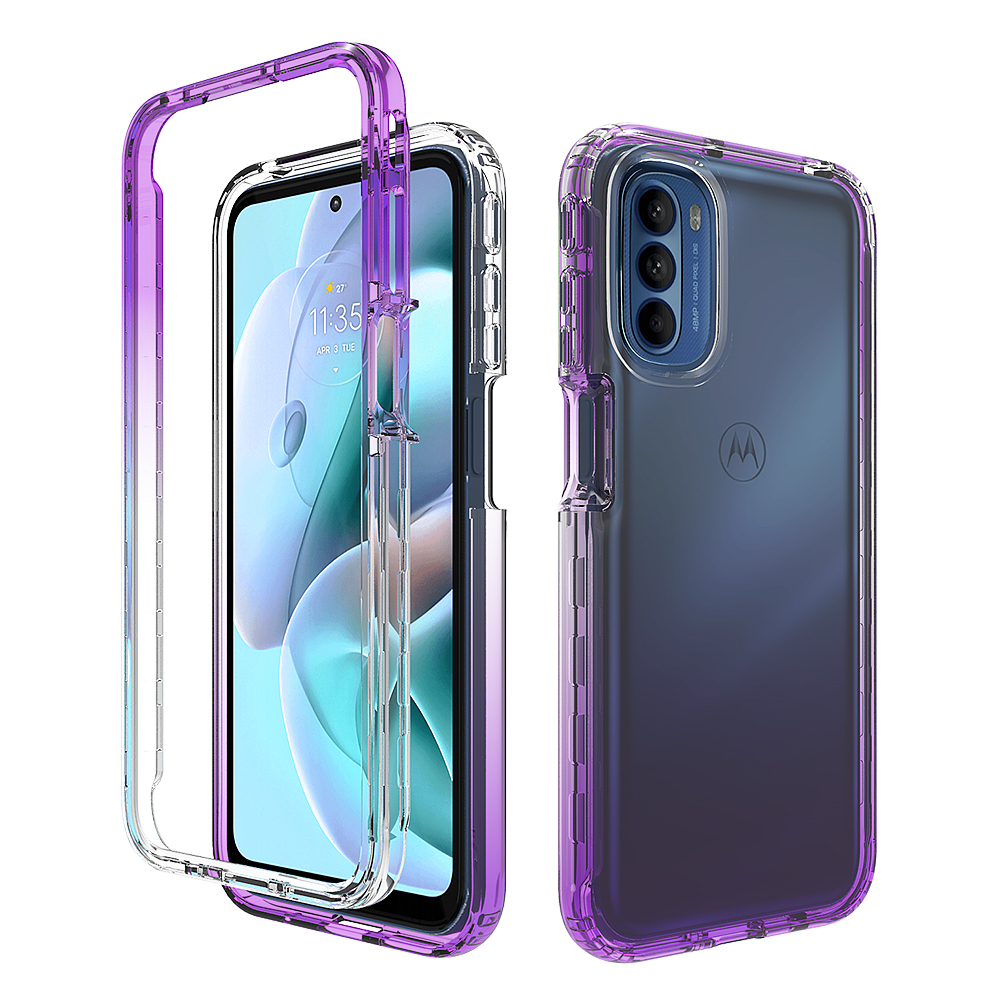 For Motorola Moto G31 G41 G51 G71 5G Case Rugged Armor Hard Plastic Soft TPU Transparent Acrylic Shockproof Back Cover Fundas: For Moto G71 5G / Purple