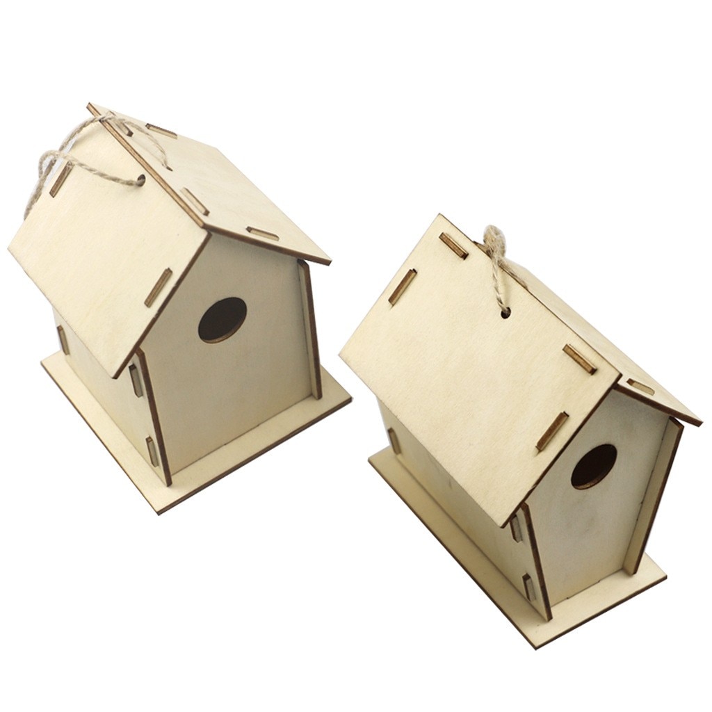 Large Capacity Wild Bird Feed Dispenser Wooden Bird Feeder Bird House With Roof Home Garden Yard Decoration Hexagon Shape