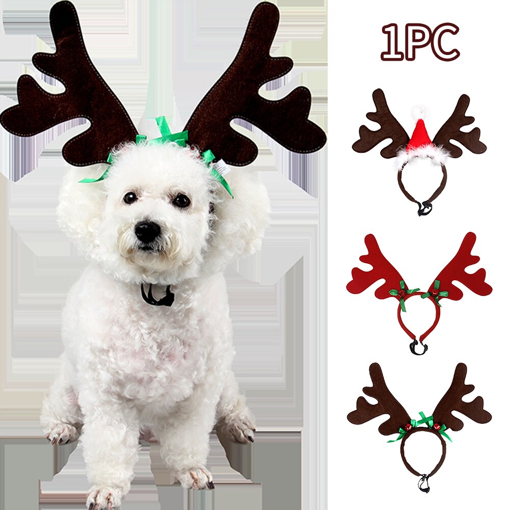 Korte Pluche Dierbenodigdheden Kerst Kostuum Party Katten Elk Rendier Antler Cosplay Verstelbare Hond Hoofdband Festival Elastische