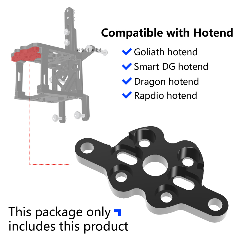 Mellow CNC Aluminium VzBoT 330/235 Printhead Bracket For Goliath Crazy Dragon Hotend VZ Extruder Sherpa Mini 3D Printer: 1.6mm / Blue
