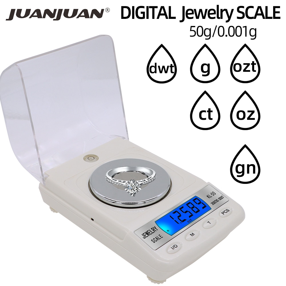 50g x 0.001g Digital Jewelry Scale Pocket Diamond Scale Smart Weighing Balance for Laboratory Balance Electronic Grams 20%off