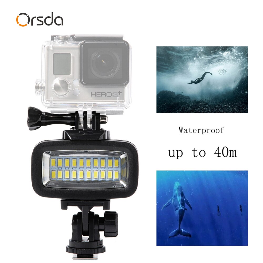 LED 40 m Onderwater Waterdichte Lamp Dimbare gopro light led duiklamp gopro Video Flash Licht Invullen Voor SJCAM SJ4000 gopro Xiaomi 700LM SL-100