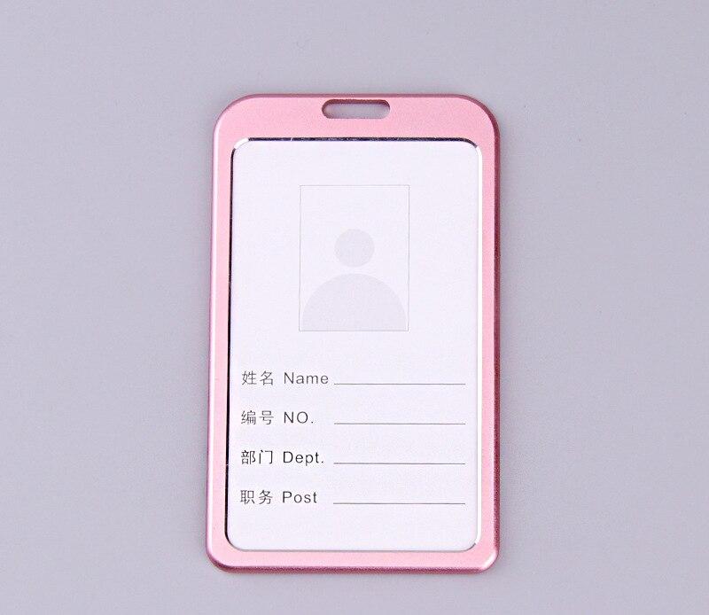 Porte-cartes de crédit en métal pour femmes, étui en métal pour carte d&#39;identité Business, portefeuille pour hommes, étudiant, bureau, Bus, Badge d&#39;identité, porte-cartes: Vertical  Pink