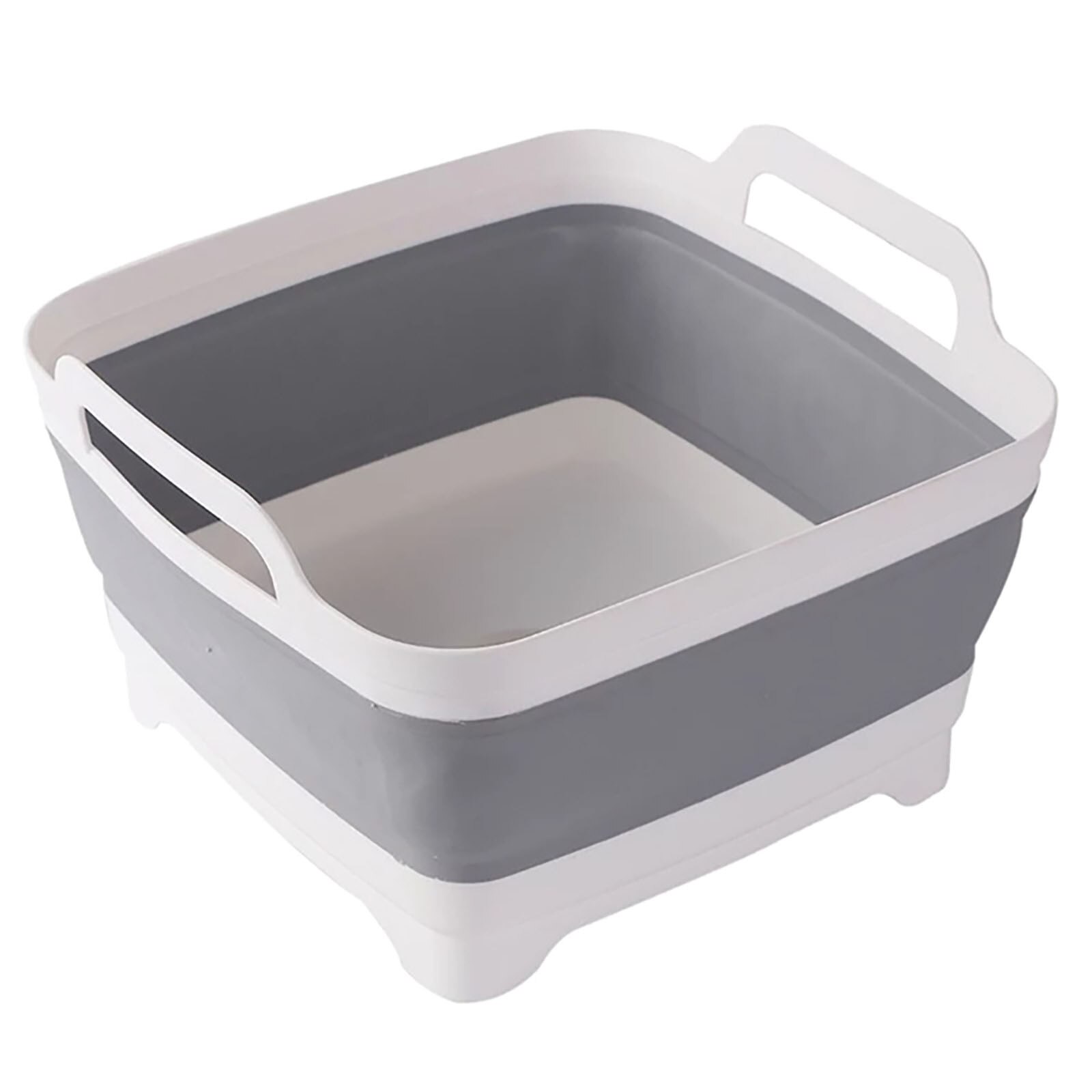 Bassin de lavage pliable en Silicone, avec bouchon de vidange, poignées de transport, égouttoir d'évier, passoire de Camping # T2G: B
