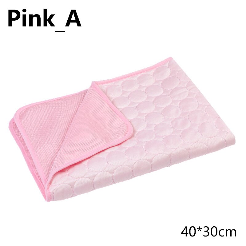 Huisdieren Zomer Koeling Mat Huisdier Ijs Pad Koele Koude Zijde Draagbare Tour Slapen Vochtbestendige Koeler Sofa Matten Auto huisdier Sofa Pad: Pink Style A