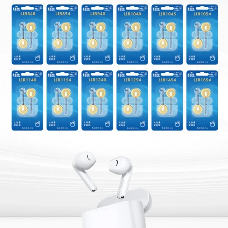 2-10PCS LIR1040 Battery For Bluetooth Headset 3.6V 35mAh Steel Shell Button Battery