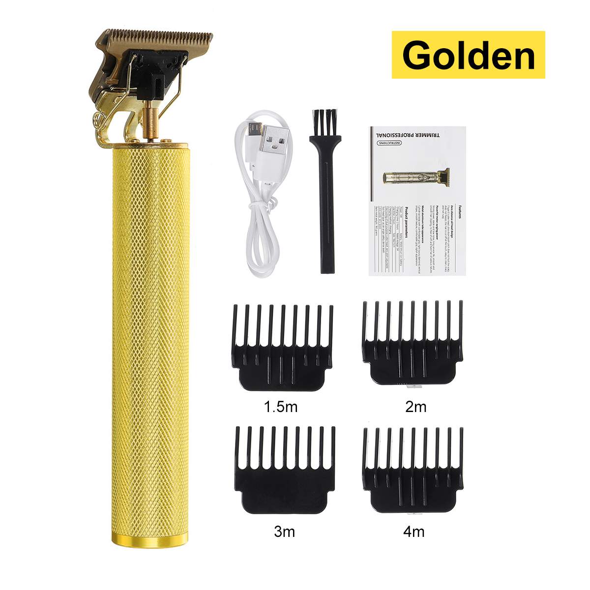 USB Bald Head Hair Clipper Trimmer Heavy Hitter Shaving Rechargeable Cordless Hair Cutter Buddha Dragon Tiger 0mm T Blade Head: Type 4