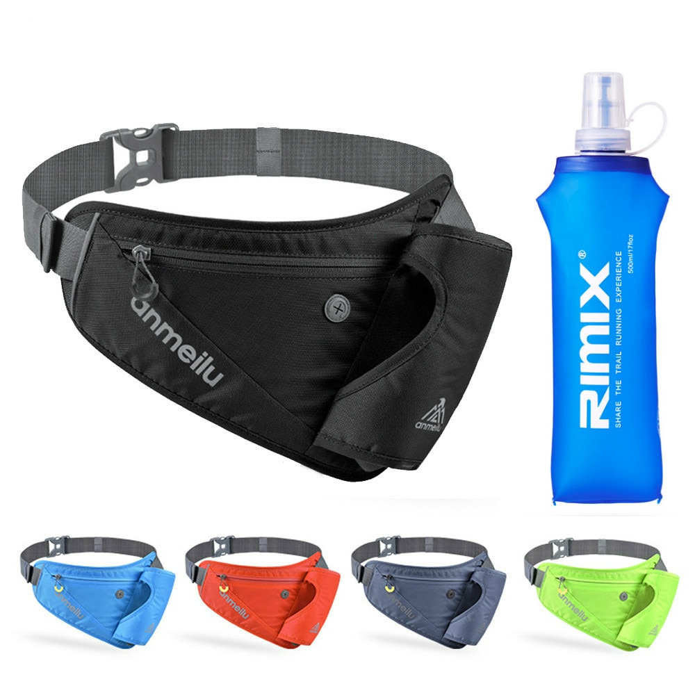 Femmes hommes en cours d'exécution sac de taille avec poche de bouteille d'eau Marathon Jogging ceinture d'hydratation bouteille d'eau hanche taille Pack